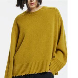 NWOT AllSaints Kiera Cashmere Crew - Mustard Yellow/Medium
